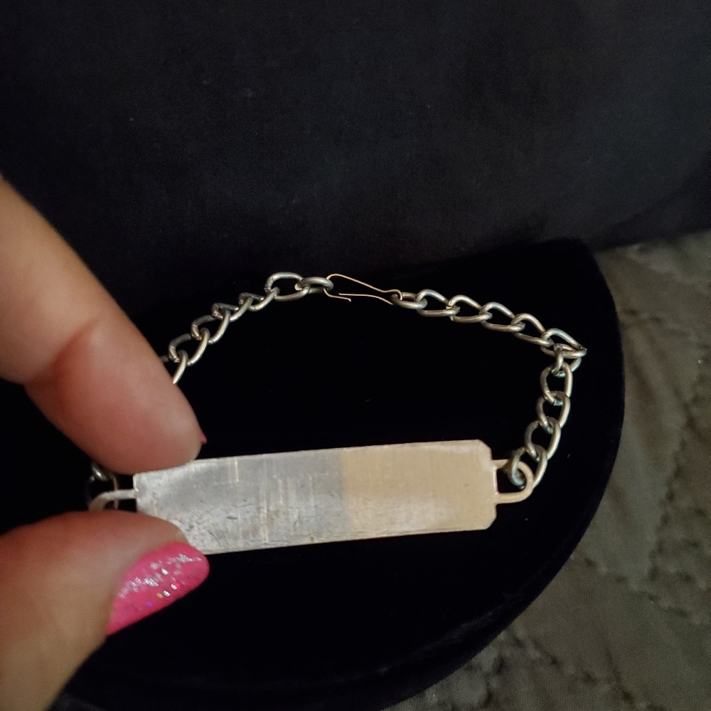 Vintage Lightweight Aluminum Blank ID Bracelet - Picture 7 of 8